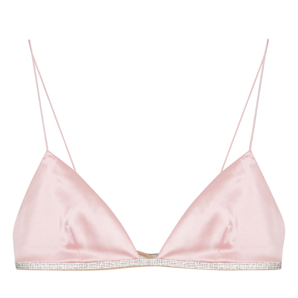 Nwt Nue Studio Silk Crystal Trim Bralette